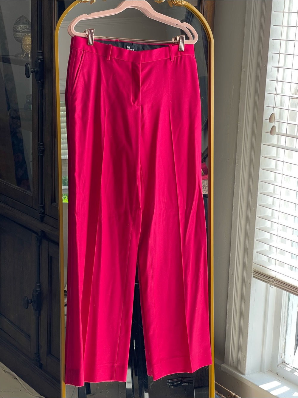 The Kooples NWT Women’s fuchsia pink 100% Wool High-Rise Wide-Leg Trouser Pants